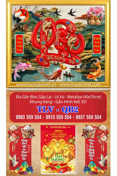 Bìa lịch gập lò xo Chữ Lộc
