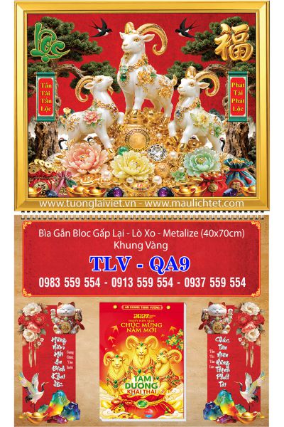 Bìa lịch gập lò xo Xuân Tài Lộc