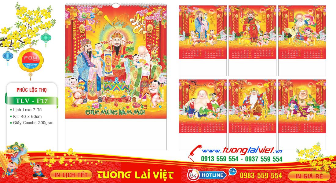 Mẫu Lịch Tờ Phúc Lộc Thọ