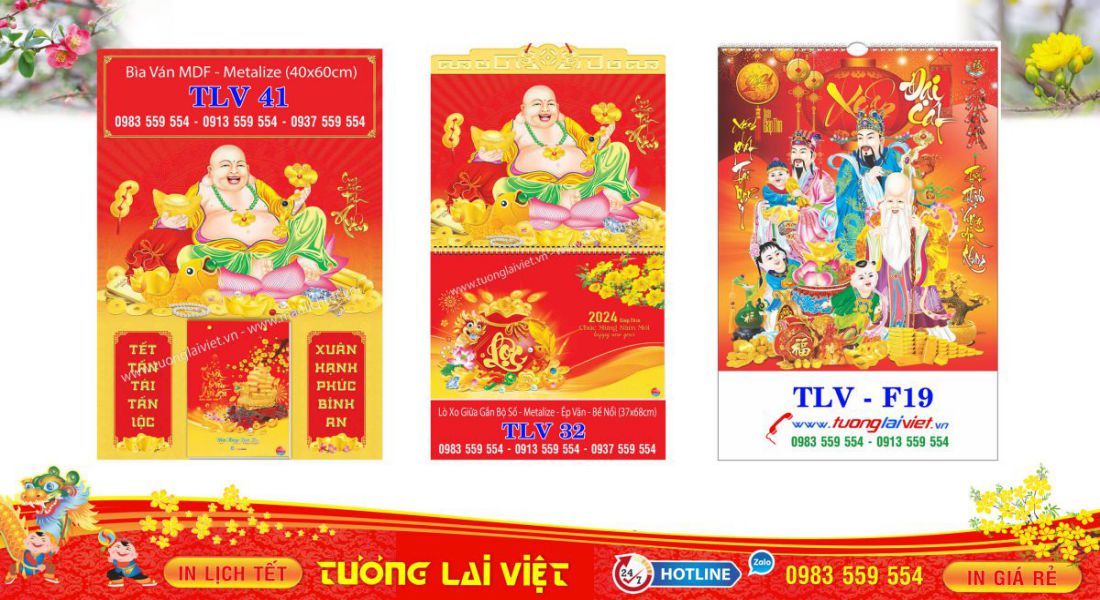 Mẫu Lịch Tết Phật Di Lặc